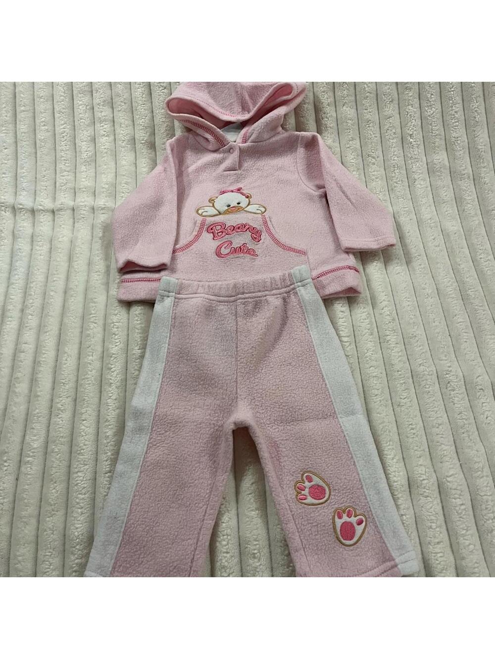 Vintage Broadway Kids Pink and White Kids Matching Set Size 6/9 Months